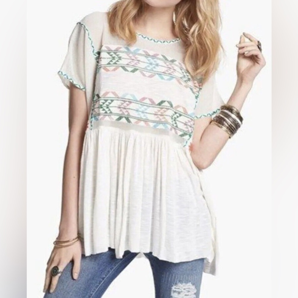 Free People Embroidered Blouse size M